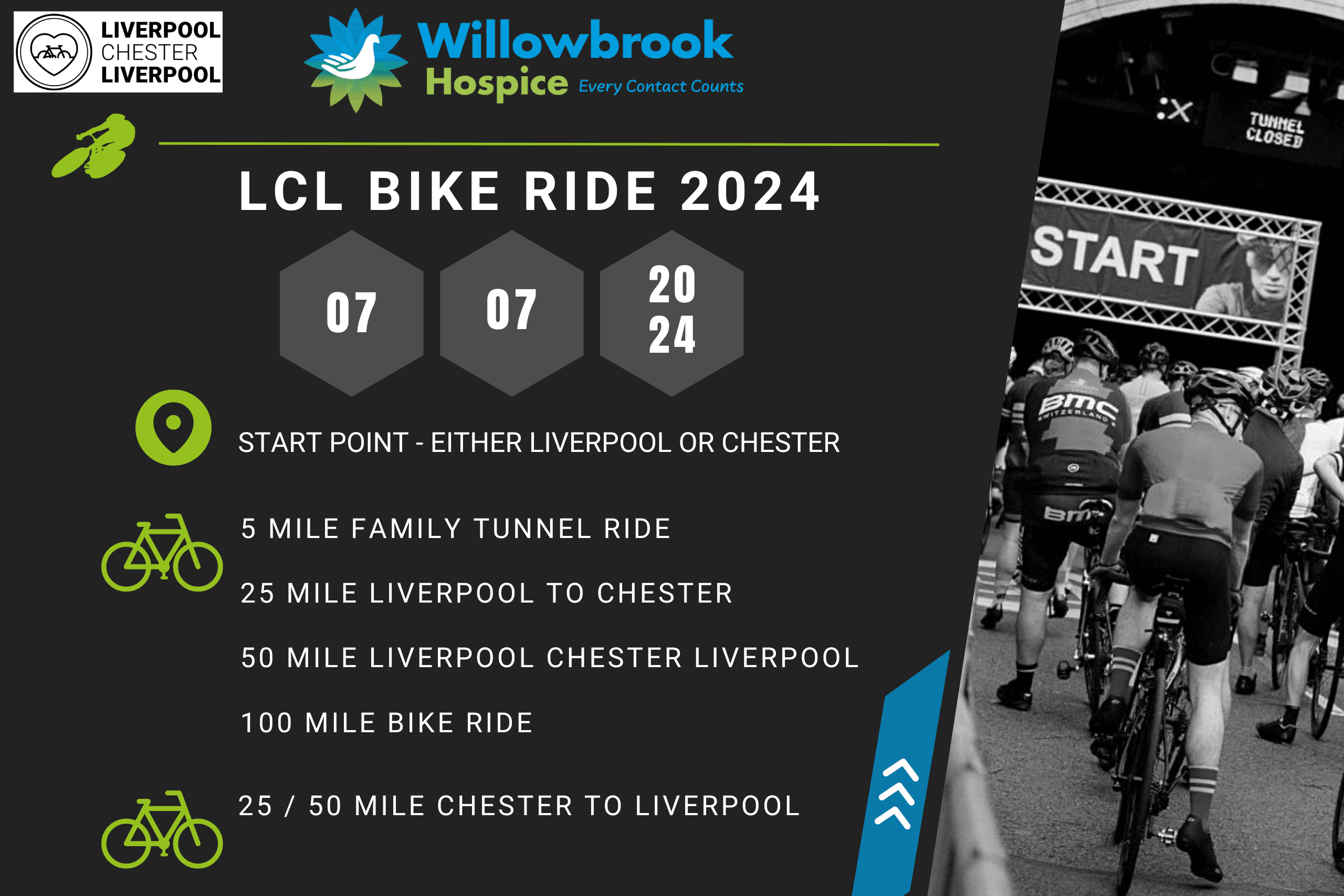 LCL Bike Ride 2024 7th July 2024 Willowbrook Hospice